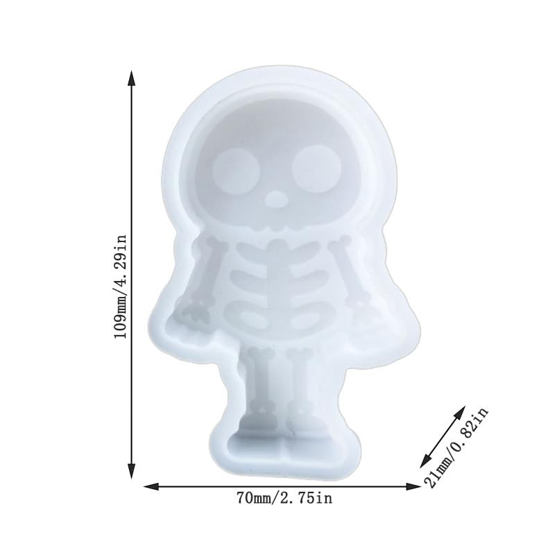 Duawenki Human Skeleton Shape Car Freshie Silicone Mold for Making