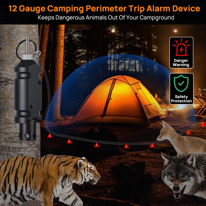Updated Perimeter Trip Alarm, Camping Trip Wire Alarm Device(Included 22.Adapter),