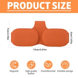 XoeLLe Glasses Holder for Car, Double Layer Sunglasses Holder Car, Magnetic Glasses Holder Car, Glasses Holder Car, Glasses Holder Car Sun Visor for All Types of Glasses (Orange)