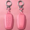 Tukellen for Ford Leather Key Fob Cover with Keychain Compatible