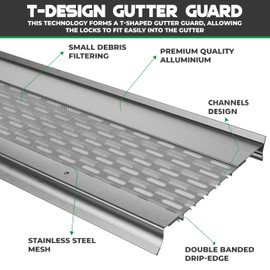 WATERLOCK Goldguard Micromesh 5"" Gutter Covers System for Leaf Protection Featuring Stainless Steel Mesh Aluminum Gutter Guards Leaf Guards for Gutters - Made in The USA (Wicker - 11""Sample)