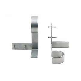 4Pcs Silver Bracket Hang Curtain Rod Holders Single Hook Right Into Window Frame Decor, Applicable Living Room Kitchen