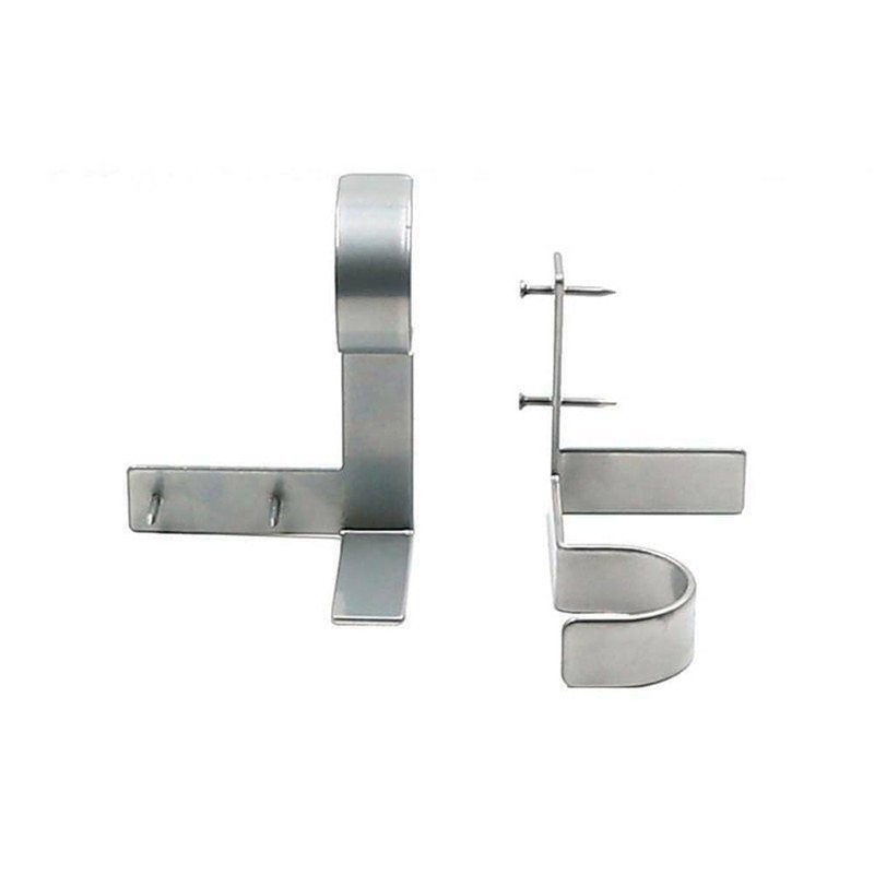 4Pcs Silver Bracket Hang Curtain Rod Holders Single Hook Right