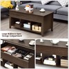 hysache Lift Top Coffee Table, Minimalist Wooden Coffee Table w/Hidden
