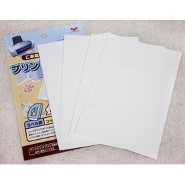 KAWAGUCHI プリントできる布 ラベル用 アイロン接着 コットン 4枚 ハガキサイズ 11-296