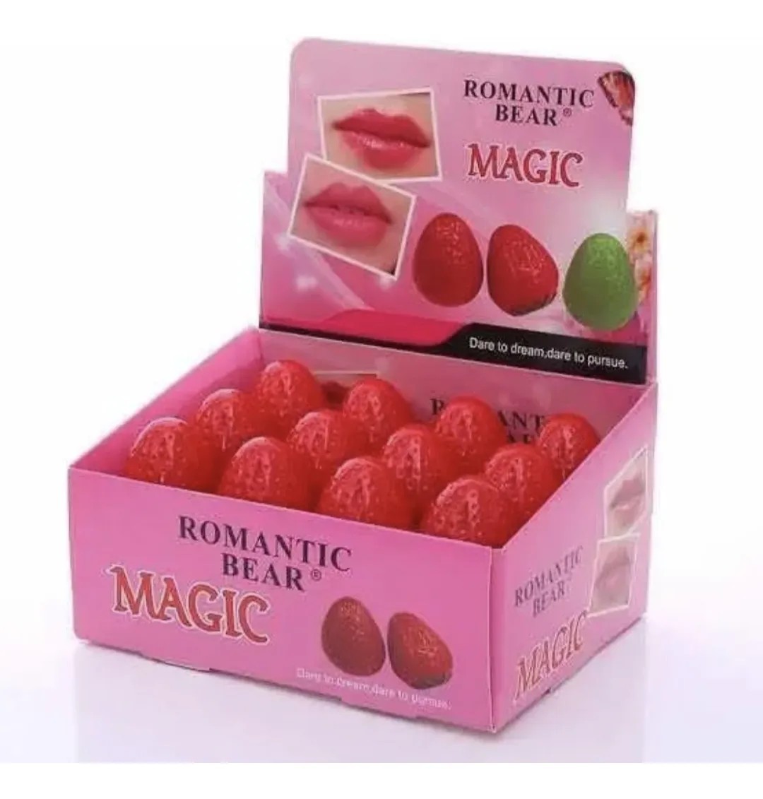 Bálsamo Labial Romantic Bear Lip Balm Color Rosa 24 Piezas