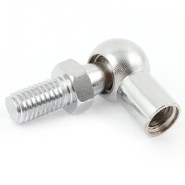 TA-VIGOR 1Pcs Rod End Ball Bearing with Stud, Right-Hand Female Thread M8x1.25mm and Right-Hand Male Thread M8x1.25mm, L-Shaped Spherical Joint for Gas Strut, Stainless Steel Angle Ball Socket