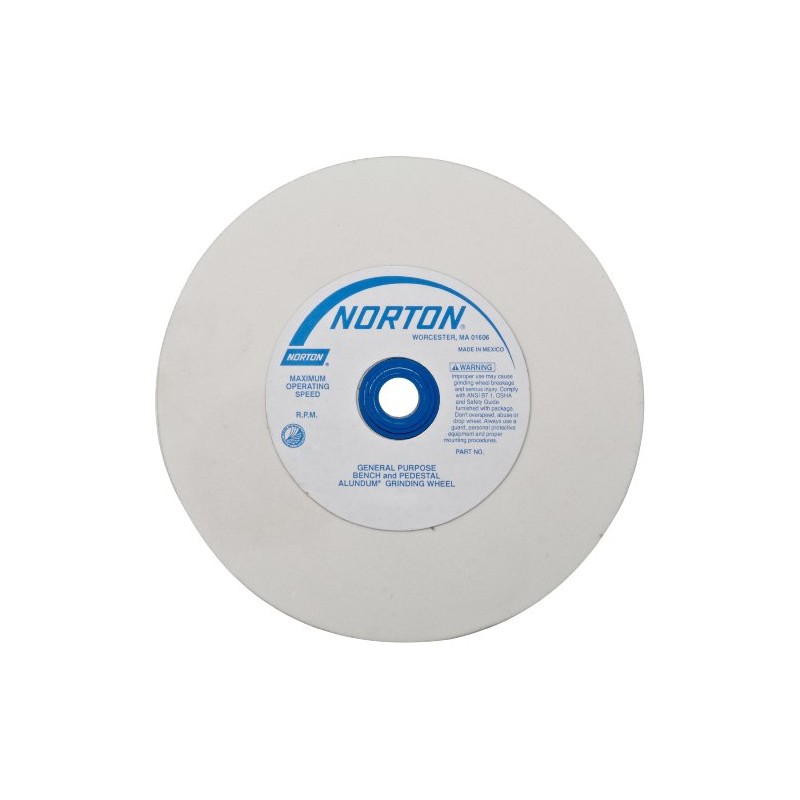 Norton Grinding Wheel, Premium Bench and Pedestal Aluminum Oxide Bench