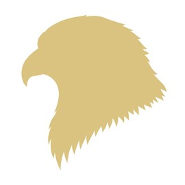 Hawk Head Cutout Unfinished Wood Mascot Bird Animal Everyday Door Hanger MDF Shaped Canvas Style 1 (24")