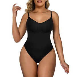 SHAPERX - Body moldeador para mujer, con control de barriga, sin costuras, para escultura y cintura, 3-black (Brief), L/XL