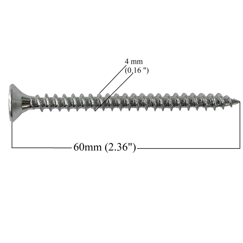Box of 250pcs Wood Screws Zinc Plated M4 Long 2.5