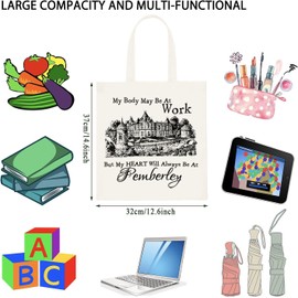 WCGXKO Romance Movie Inspired Tote Bag Bookish Gift Book Lover Gift (Pemberley Tote CA)