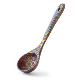 Gudamaye Pakkawood Rainbow Deep Soup Ladles,Pakkawood Ladle,10.6 inch Big Soup Ladle for Cooking,Deep Ladle Spoons,Wood Ladle, Wood Kitchen Utensils Set, Wooden Spoons for Cooking