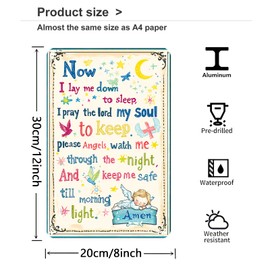 Funny Scripture Wall art Signs, Now I Lay Me Down to Sleep Prayer, Jesus Christ Bible Verse Wall Art, Christian Wall Decor 12x8 In