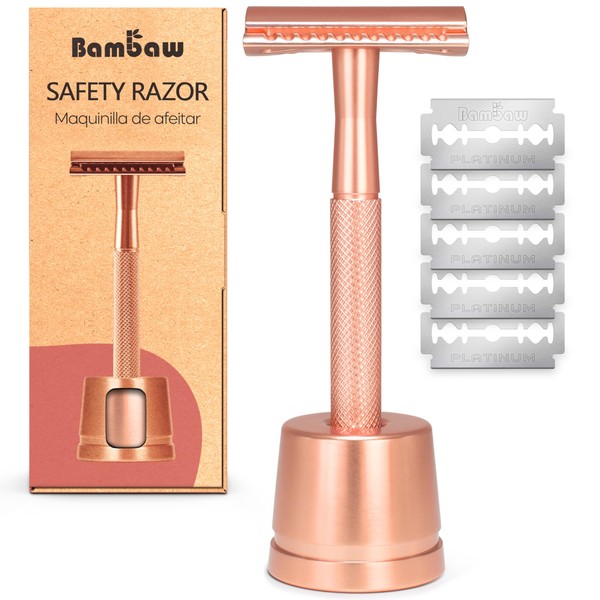 Bambaw Bambaw Double Edge Safety Razor with Stand, Women Razor