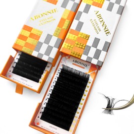 ABONNIE Classic Lash Extensions, Premium Individual Lash Extensions, 0.15 Thickness D curl Lash Extensions, 14-22mm Mix Lash Tray, Semi Permanent Eyelashes, Professional Salon Use(0.15-D, 14-22mm)