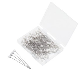 Pocoxll 100Pcs Hat Pins,Round Ball Head Pins, Flower Bouquets Pearl Pins, Straight Pins Perfect for Women, Headdresses, Corsages, and DIY Crafts(Pearl White
