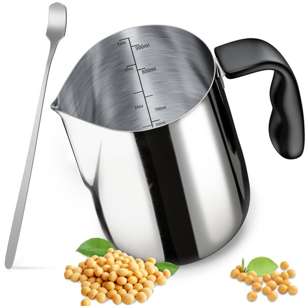 CasaCulina Candle Making Pouring Pot with Stirring Spoon, 32oz Stainless