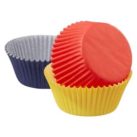 WILTON Baking Cups, Yellow, Red, Blue 2" Paper Cups, 415-987, Set of 75
