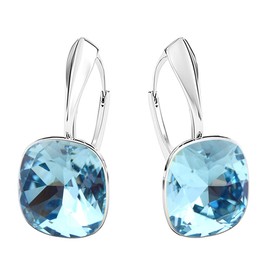 Hanging Earrings Silver 925 Rattle Clasp – Fashion Jewellery Earrings Real Silver for Women and Girls – Drop Earrings Ideal for Gifts for Women, Sterling Silver, Crystal