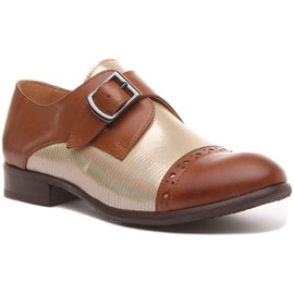 JUSTINREESS ENGLAND Anna Women's Single Strap Monk Shoe Shoes (Tan, US 6)