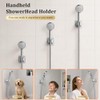 Adjustable Shower Head Holder Adhesive & Drill 2-in-1 with 360°