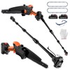 2-IN-1 Cordless Pole Saw & 8" Mini Chainsaw Battery Powered,