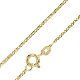 trendor Fine Venetian Chain Silver 925 Gold-Plated 0.9 mm 38-60 cm Timeless Necklace for Women, Great Gift Idea for Women, 39450