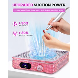 XISZMOG Nail Dust Collector, Corded Powerful Suction Dust Collector for Nail Tech with 10 Speed Levels, Low Noise Nail Fan Dust Collector for Professional Salon & Home, Gifts for easter Day