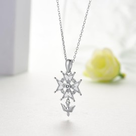 Zaruiqun Huguenot Cross Necklace 925 Sterling Silver Religious Faith Cross Pendant Religious Jewelry for Women Men