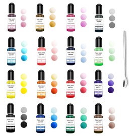 Femnow Farbe für Gießpulver, Gießpulver Farbe, Farbpigmente Gießpulver, 16 Farben Set für Beton Gips, Hochkonzentrierte Farbpigmente für Modellbau, Leicht lösliches Pulver, Betonfarbe Pulver Gipsfarbe