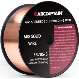 ARCCAPTAIN Mig Welding Wire, Mig Wire ER70S-6 2Lbs Gas Solid Carbon Steel Low Splatter Mig Welding Wire Compatible With Lincoln Miller Forney Harbor Welder 1KG (0.035" 2Lb)