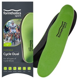 Formthotics Cycling Sports Insole, Ultra Lightweight, Shock Absorption, Bicycle Cycle Dual, lime/charcoal, 27.5-28.5cm(L)