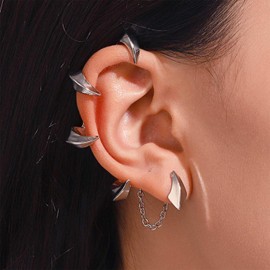 Inateannal Gothic Devil Claw Ear Cuff Earrings Dragon Claw Cuff Wrap Earring Silver Ear Climber Crawler Earring Devil Claw Clip On Cuff Earrings Jewelry for Women and Girls