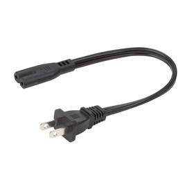 Short 1-Feet C7 Power Cord, One Foot Figure 8 Power Cable, 1 Feet 2-Prong to IEC C7 Short Power Cord for Desktop Charger, Wall Mounted Speakers, Battery Chargers