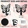 Zckjnoi 6 Pack Butterfly Wall Hooks, Decorative Black Metal Butterfly