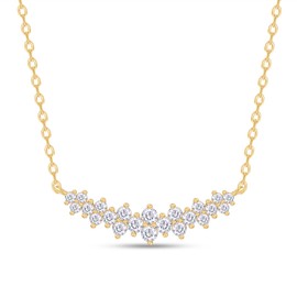 AFFY Curved Bar Necklace for Women, 925 Sterling Silver Cubic Zirconia Simulated Diamond Necklace Dainty Jewelry Gifts for Women Birthday/Anniversary Day/Valentine’s Day, Metal, Cubic Zirconia