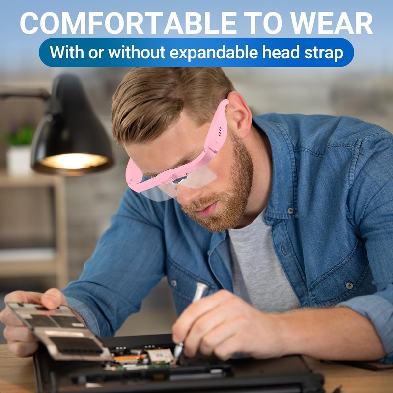 YOCTOSUN Magnifying Glasses with Light,0.75X-4.0X Magnifying Headset