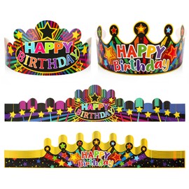Hooqict Birthday Crowns for Kids Classroom 30 Pack Party Hats Paper Birthday Hats Happy Birthday Crowns for Kids Preschool Birthday Boys Girls Crowns, Birthday Gifts for Students Decor