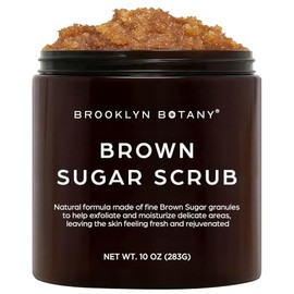 BROOKLYN BOTANY - Exfoliante de azúcar morena 283 g (Brown Sugar Scrub) - Facial y corporal con aceite de almendra y jojoba