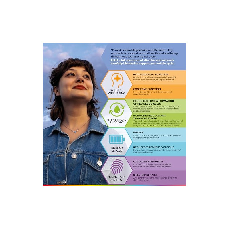 Health & Her Natural Cycles, Women's Multivitamin, Vegan, 90 Day