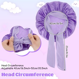 Prasacco 2 Pieces Kids Toddler Bonnets, Baby Bonnet Toddler Silk Bonnet for Kids Kids Satin Bonnets for Girls Adjustable Kids Silk Bonnet for Sleeping Sleeping Cap for Teens Toddler Child Curly Hair