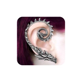 Aneneiceera Vintage Dragon Ear Cuff Earrings Silver Exaggerated Dragon Cuff Wrap Earrings Punk Cuff Climber Crawler Earrings Gothic Clip on Earrings Jewelry for Women (Silver B)