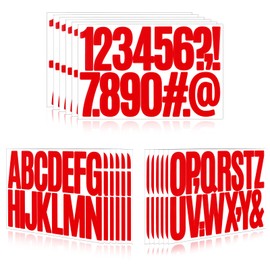 Llewyn 288 Pcs 18 Sheets Letter Stickers,Self Adhesive Waterproof 3 Inch Mailbox Numbers Vinyl Stickers,Alphabet Decals for Water Bottle,Window,Classroom,Car,Laptop,Scrapbook (Red, 3 Inch)