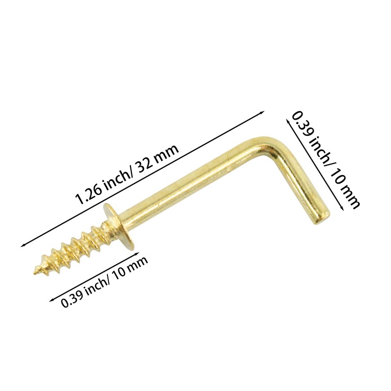 AUXBC 150PCS Mini Right Angle Screw Hook - 3/4 Inch