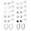 CharmeFleur Hypoallergenic Flat Back Earrings for Women - Surgical Steel