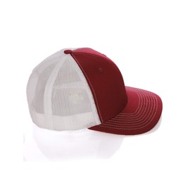 Daxton USA Cities Trucker Mesh Structured Hat Mid Profile Snapback Cap - Oklahoma Burgundy White White