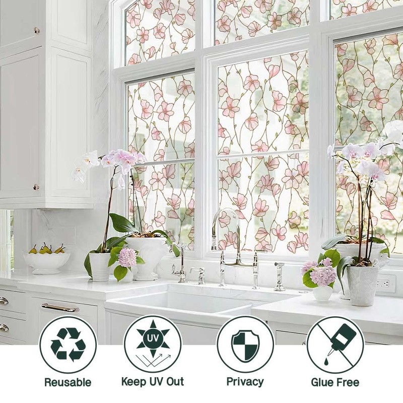 UNI Window Film Static Clings Non Adhesive 3D Stained Glass
