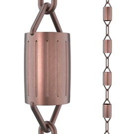 Rain Chains Direct - Scallop Rain Chain - 8.5 FT - Pure Solid Copper - Premium Rain Chains for Gutters