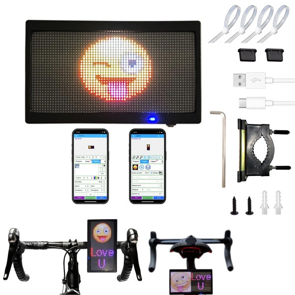 Programmable LED Sign, WiFi APP control, Scrolling colorful Message advertising
